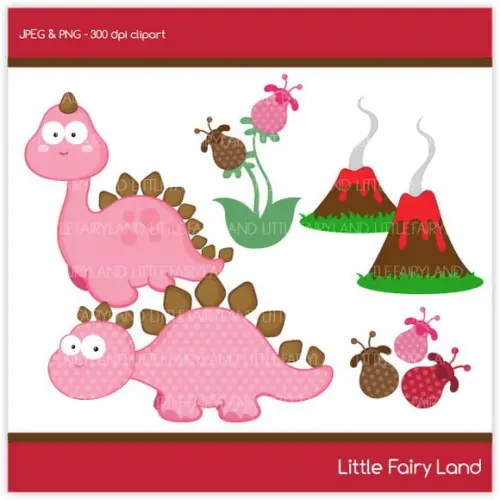 Scrapbook Digital Dinossauro - Fundos, Elementos, Clipart