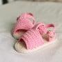 Sapatinho de Crochê para Bebê Rosa