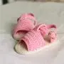 Sapatinho de Crochê para Bebê Rosa