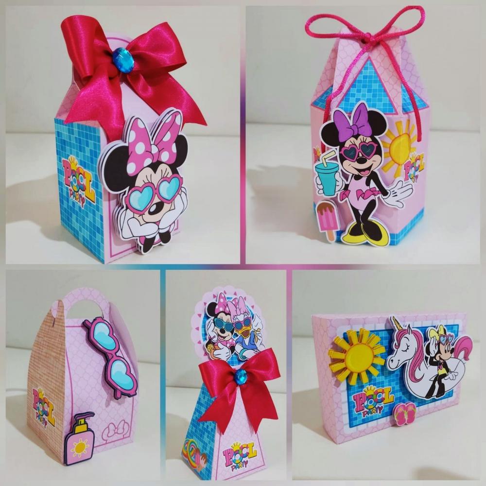 Kit Festa Minnie Pool Party - 30 Unidade - Pegue e Monte