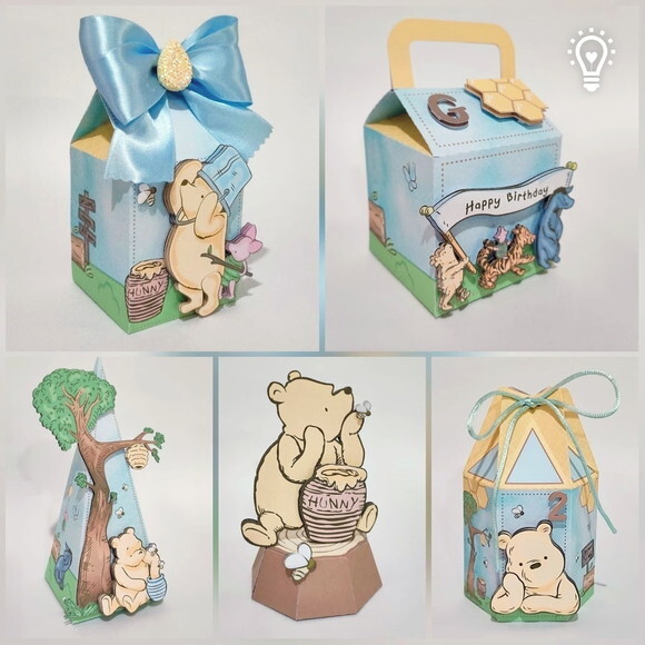 Kit Festa Ursinho Pooh - 30 Unidades - Pegue e Monte