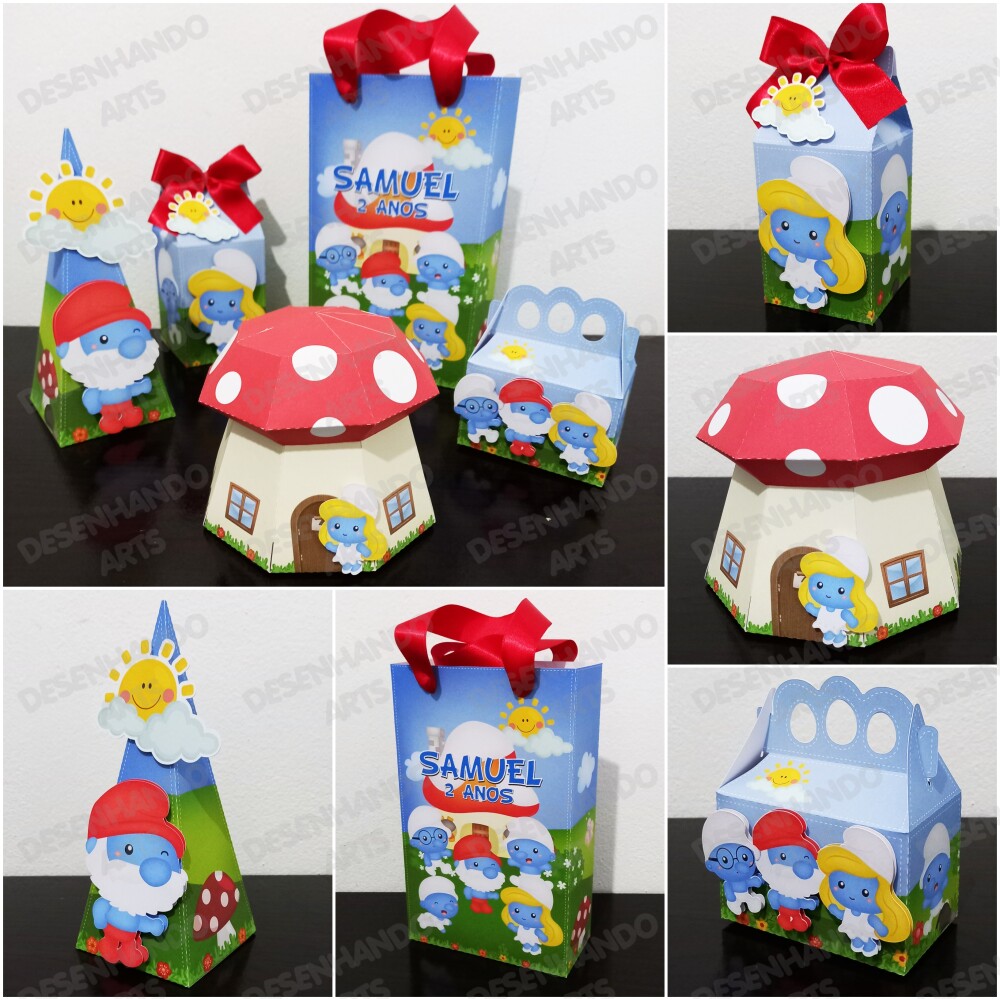 Kit Festa Smurfs - 30 Unidade - Pegue e Monte