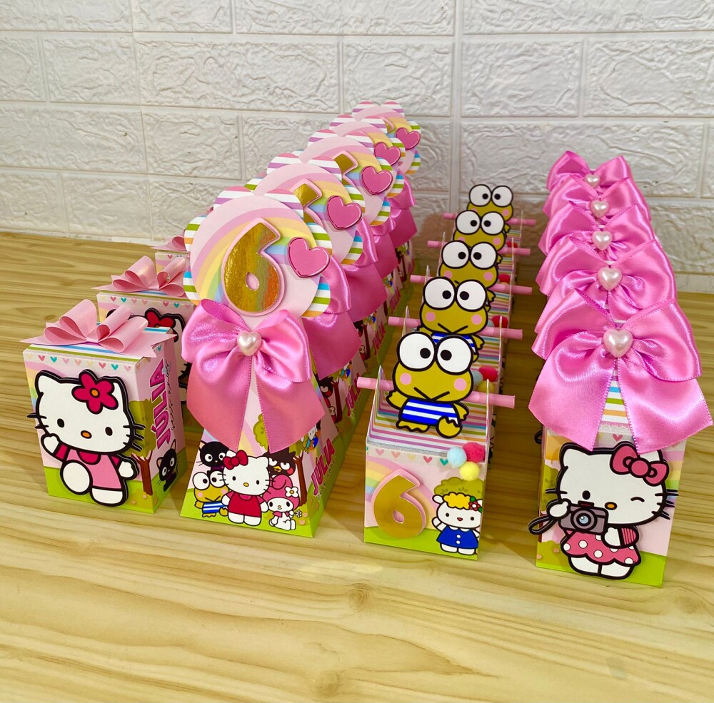 Kit Festa Hello Kitty - 30 Unidades - Pegue e Monte