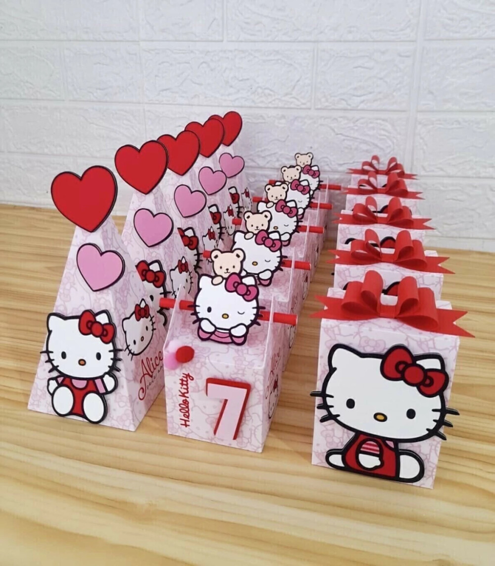 Kit Festa Hello Kitty - 30 Unidades - Pegue e Monte