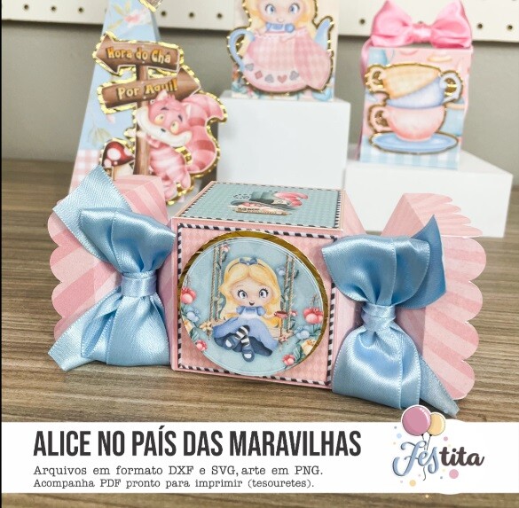 Kit Festa Alice - 30 Unidades - Pegue e Monte