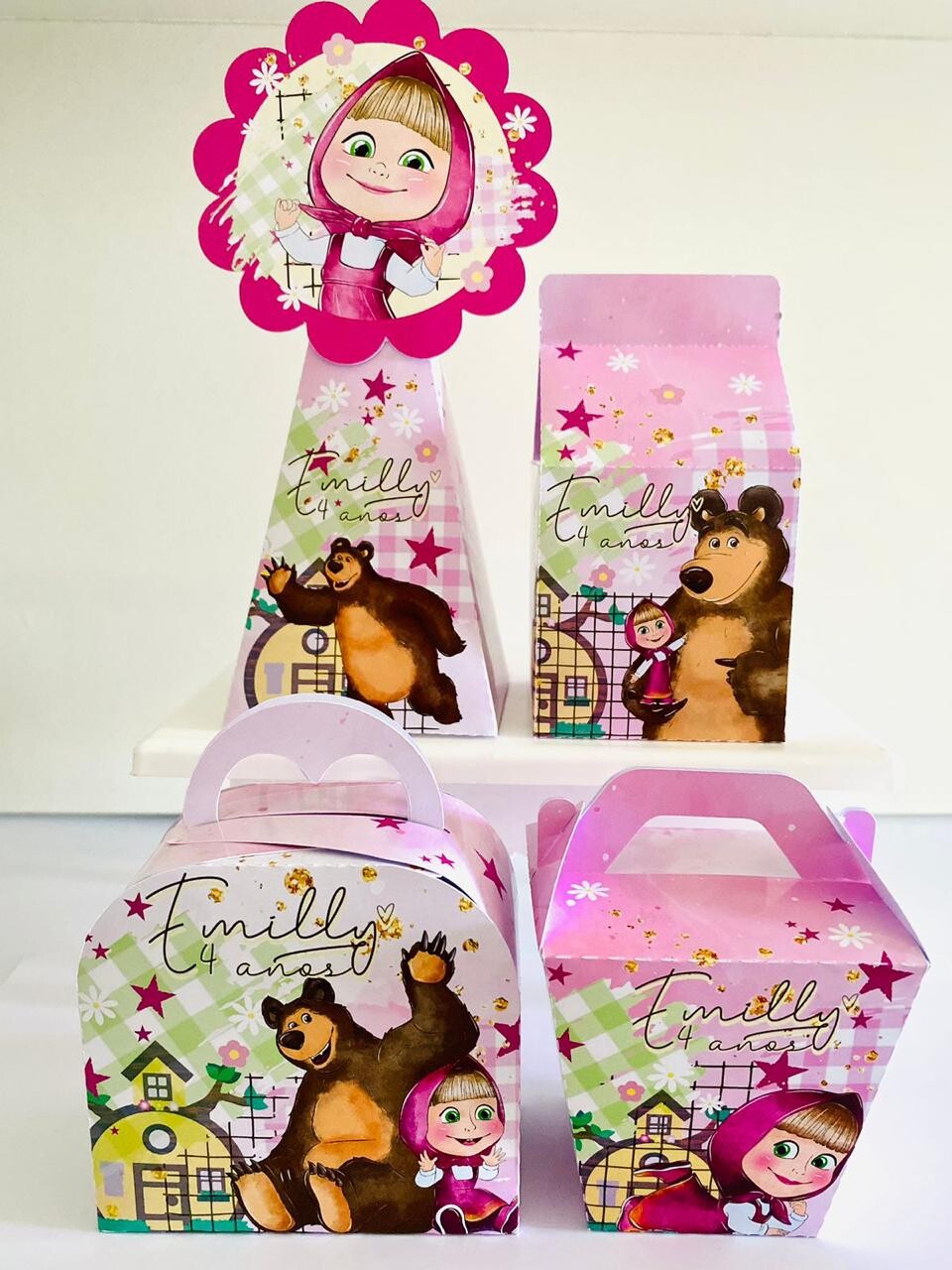 Kit Festa Urso e a Menina  - 30 Unidades - Pegue e Monte