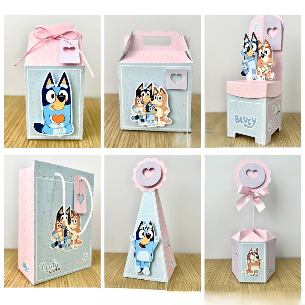 Kit Festa Bluey Dogs - 30 Unidades - Pegue e Monte