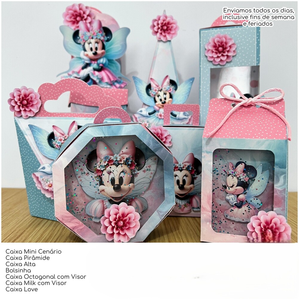 Kit Festa Minnie - 30 Unidades - Pegue e Monte