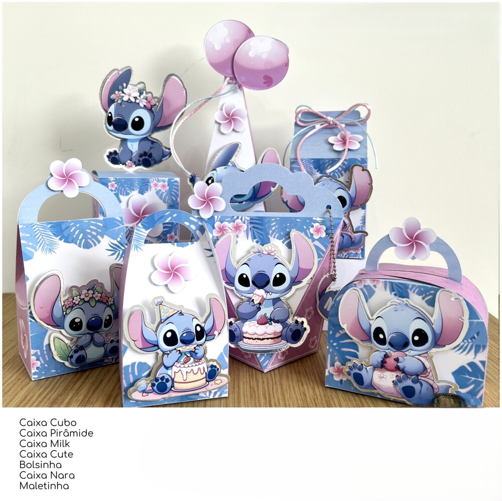 Kit Festa Stitch e Angel - 30 Unidade - Pegue e Monte