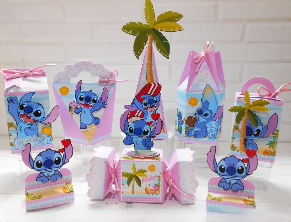 Kit Festa Stitch e Angel - 30 Unidade - Pegue e Monte