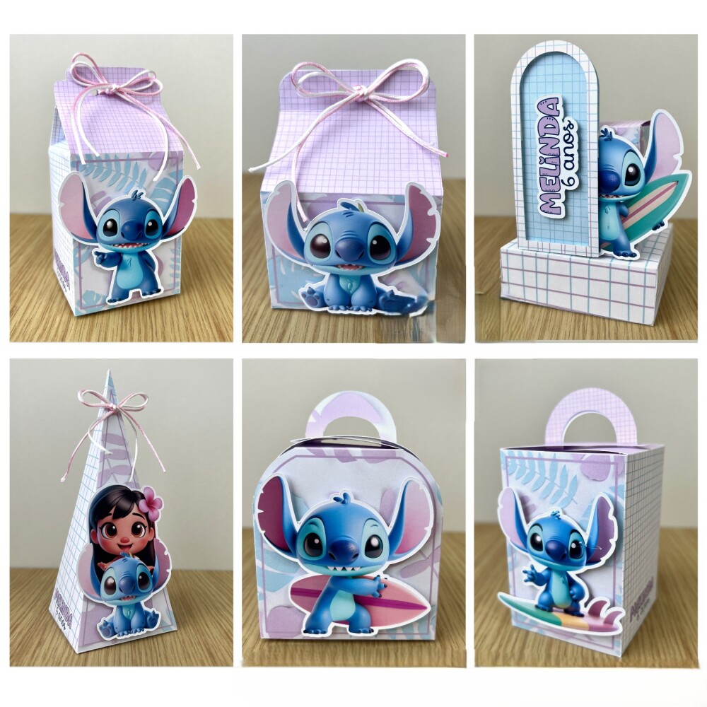Kit Festa Stitch e Angel - 30 Unidade - Pegue e Monte