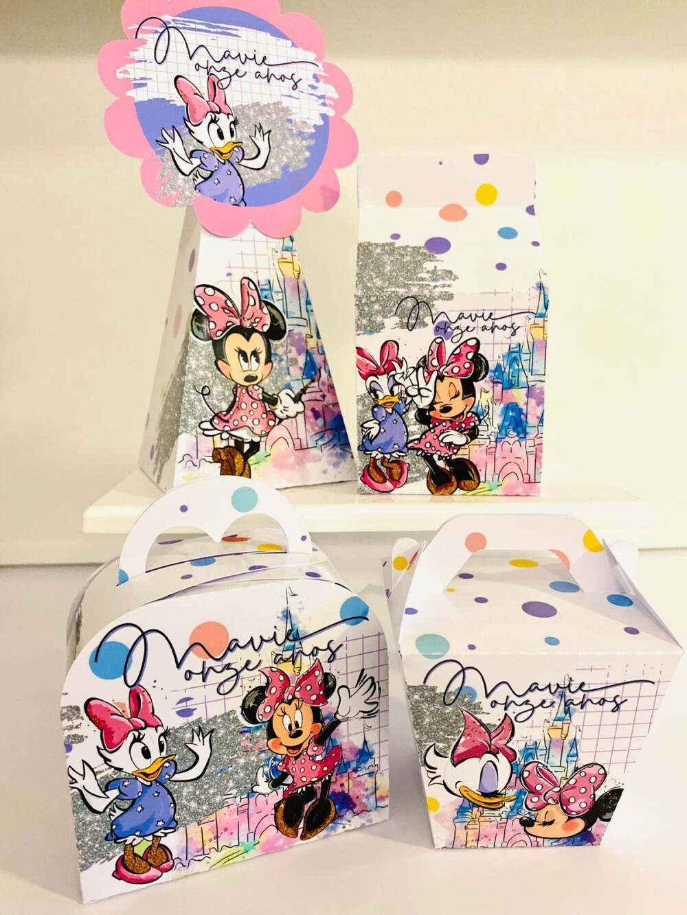 Kit Festa Minnie e Margarida - 30 Unidades - Pegue e Monte