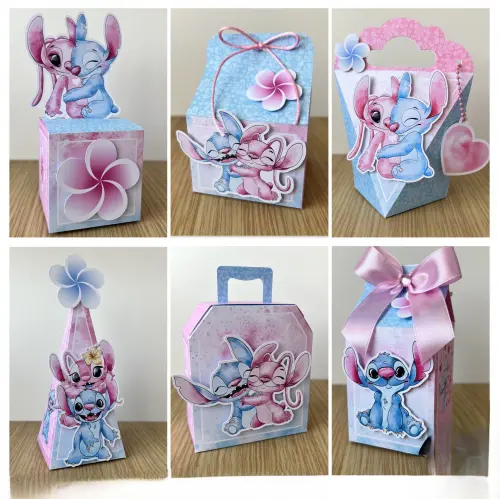 Kit Festa Stitch e Angel - 30 Unidade - Pegue e Monte