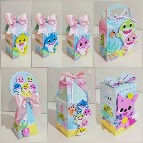 Kit Festa Baby Shark  - 30 Unidade - Pegue e Monte