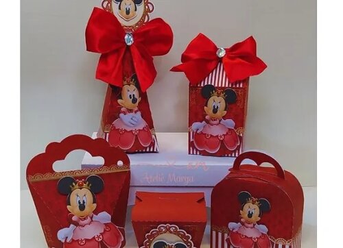 Kit Festa Minnie Realeza - 30 Unidade - Pegue e Monte