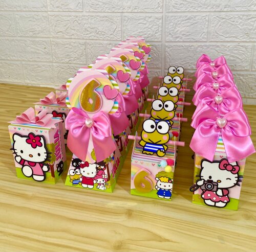 Kit Festa Hello Kitty - 30 Unidades - Pegue e Monte