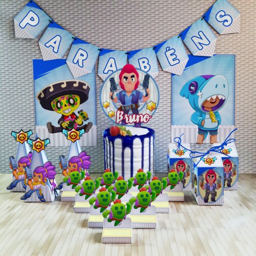 Kit Festa Brawl Stars - 30 Unidades - Pegue e Monte