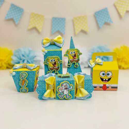 Kit Festa Bob Esponja - 30 Unidades - Pegue e Monte