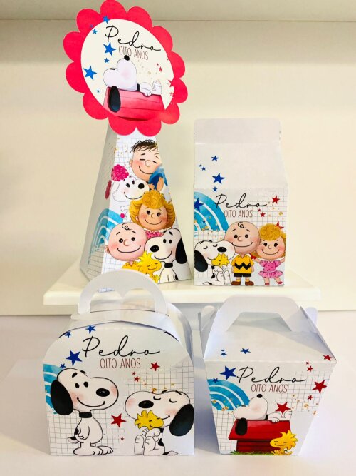 Kit Festa Snoopy - 30 Unidade - Pegue e Monte