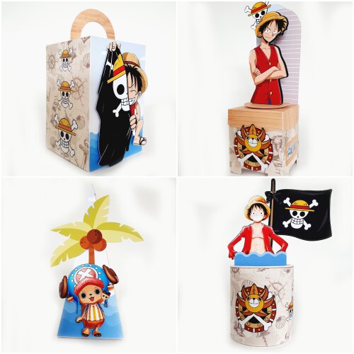 Kit Festa One Piece - 30 Unidades - Pegue e Monte