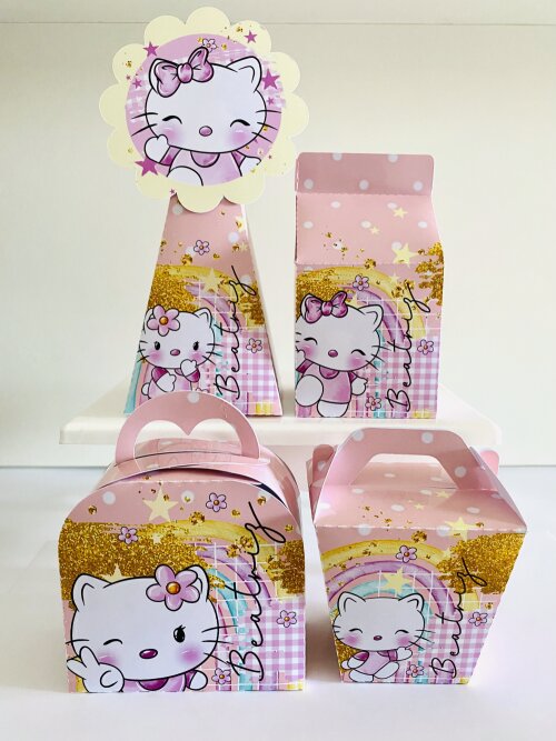Kit Festa Hello Kitty - 30 Unidades - Pegue e Monte