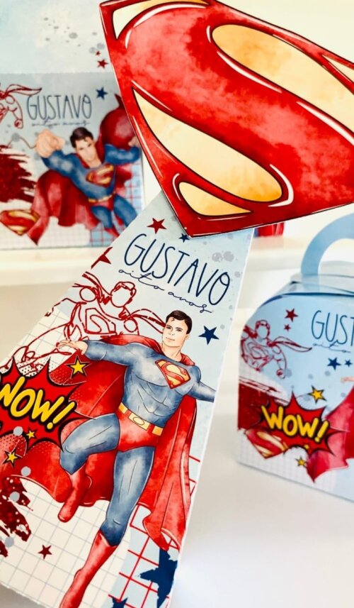 Kit Festa Super Homem  - 30 Unidades - Pegue e Monte