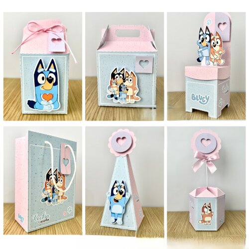 Kit Festa Bluey Dogs - 30 Unidades - Pegue e Monte