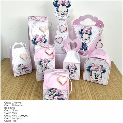 Kit Festa Minnie - 30 Unidades - Pegue e Monte
