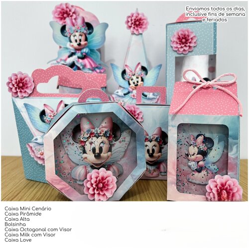 Kit Festa Minnie - 30 Unidades - Pegue e Monte