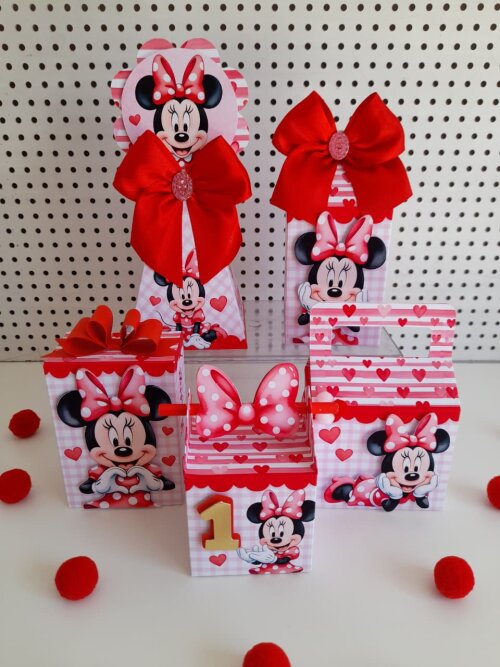 Kit Festa Minnie - 30 Unidades - Pegue e Monte