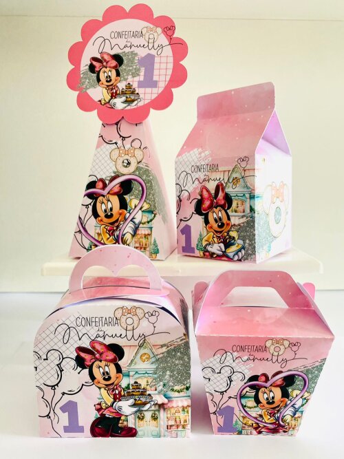 Kit Festa Minnie Confeiteira - 30 Unidades - Pegue e Monte