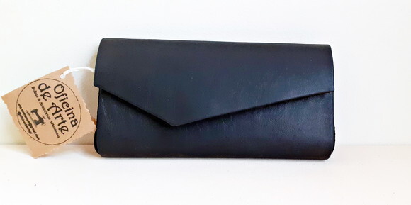 Clutch de Couro Preta