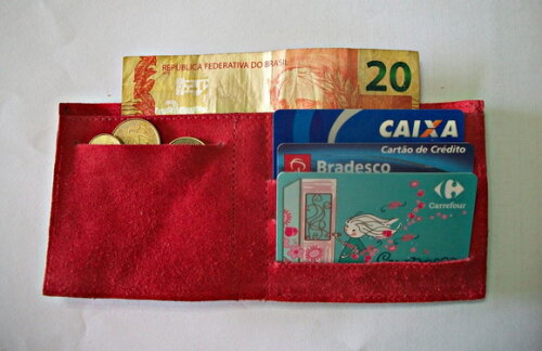 Carteira De Couro Camurção