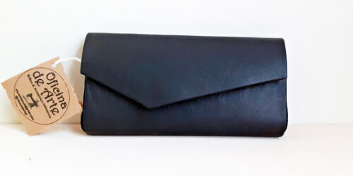 Clutch de Couro Preta