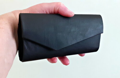 Clutch de Couro Preta