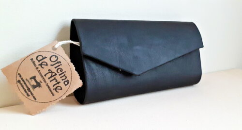 Clutch de Couro Preta