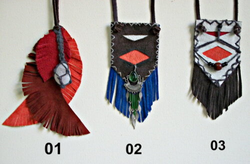 Colar Boho de Couro e Camurça