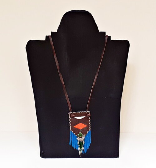 Colar Boho de Couro e Camurça