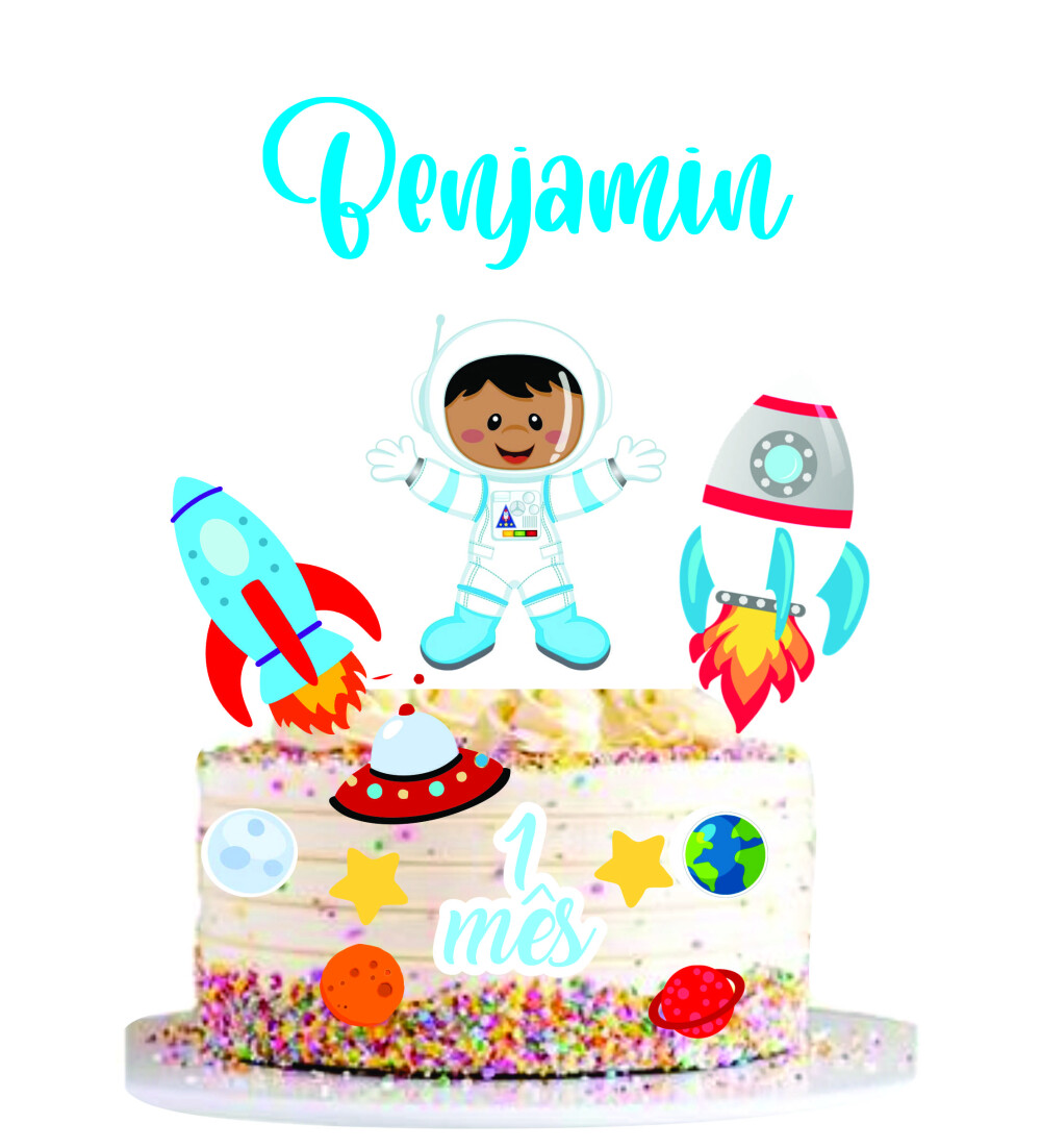 Topo de bolo astronauto