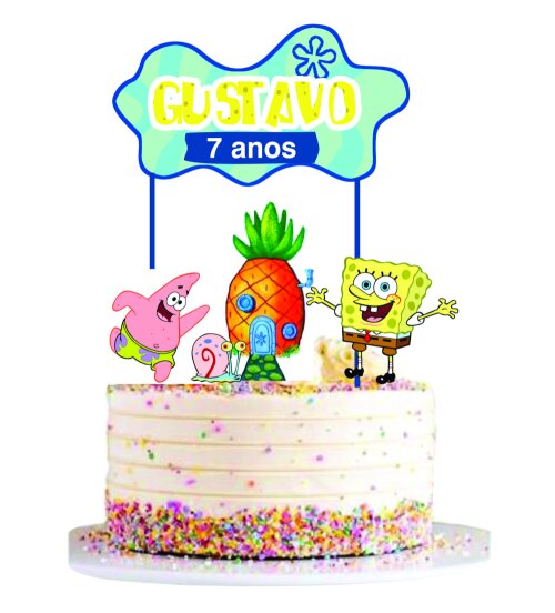 Topo de bolo Bob esponja