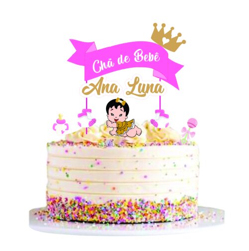 Topo de bolo Cha de bebe menina