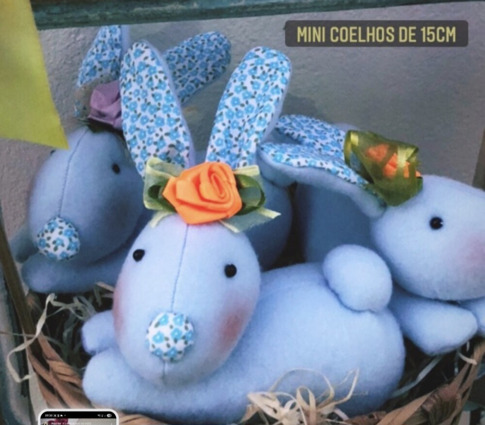 Mini coelhos em várias  cores