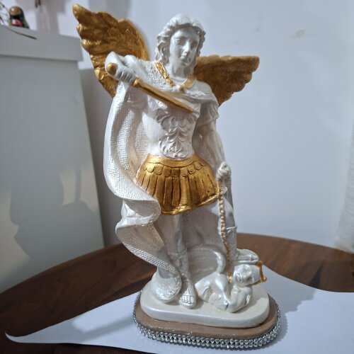 São  Miguel Arcanjo 22cm imagem católica em gesso Decorativa  Religiosa e Cristã
