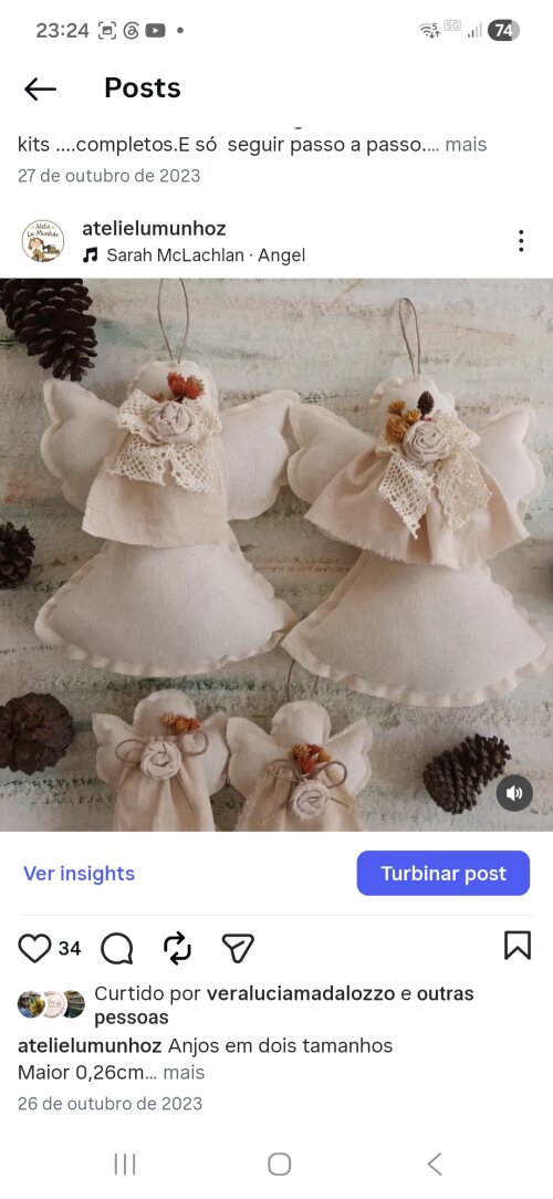 Anjo de Natal rústico com flores ,serve como pingente paea árvores de Natal 💐