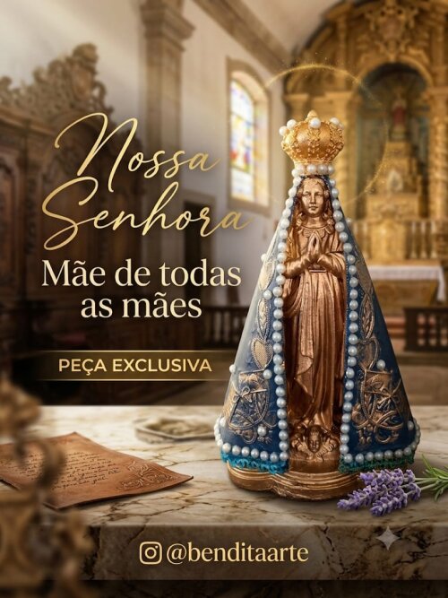 Imagem  de Nossa Senhora em gesso - 19cm