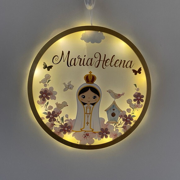 Porta Maternidade Led Nossa Senhora de Fatima Acrílico