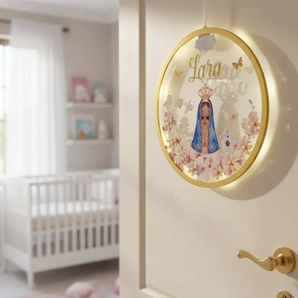 Porta Maternidade Led Nossa Senhora Acrílico