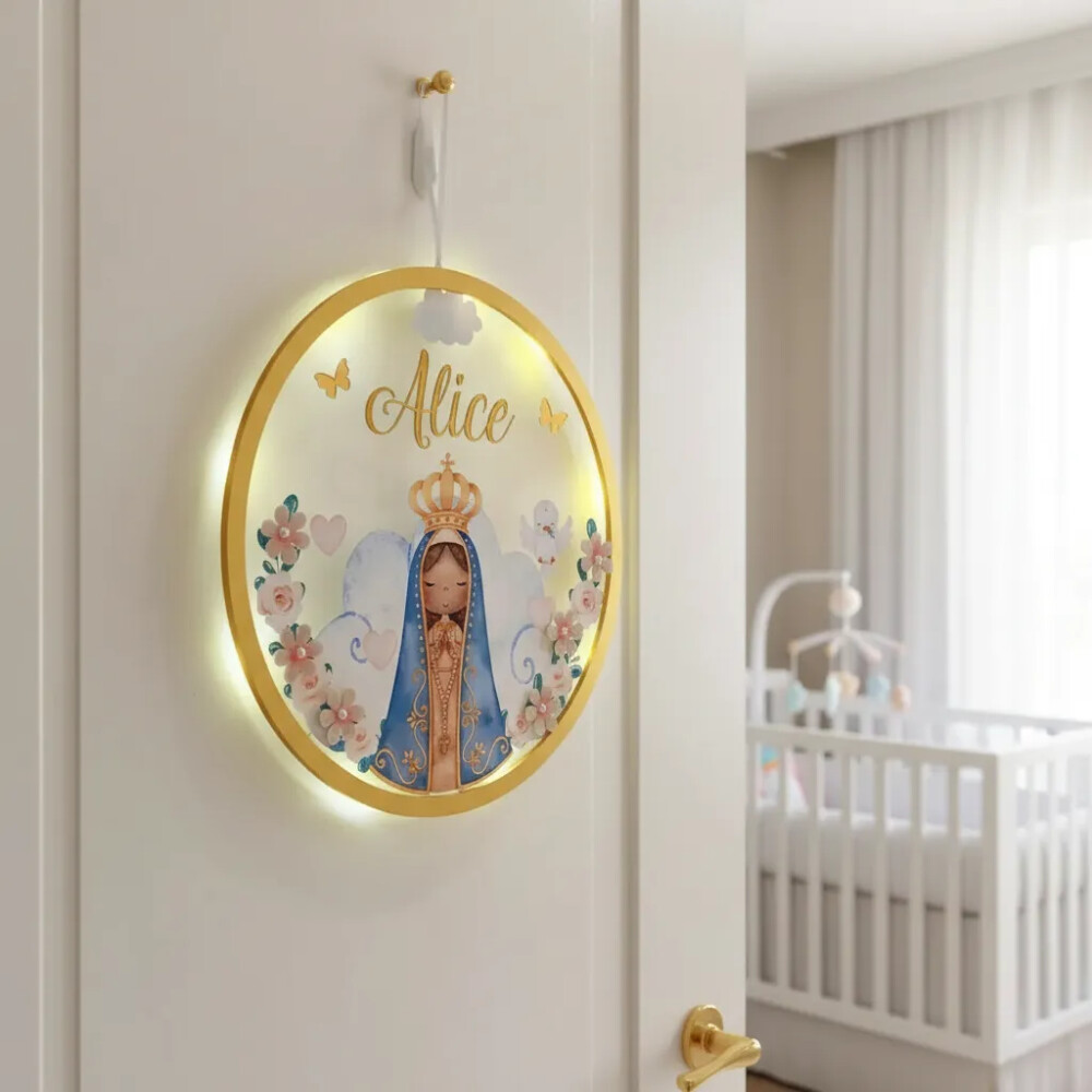 Porta Maternidade Led Nossa Senhora Acrílico
