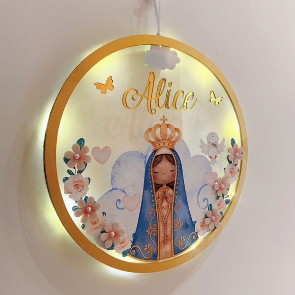 Porta Maternidade Led Nossa Senhora Acrílico