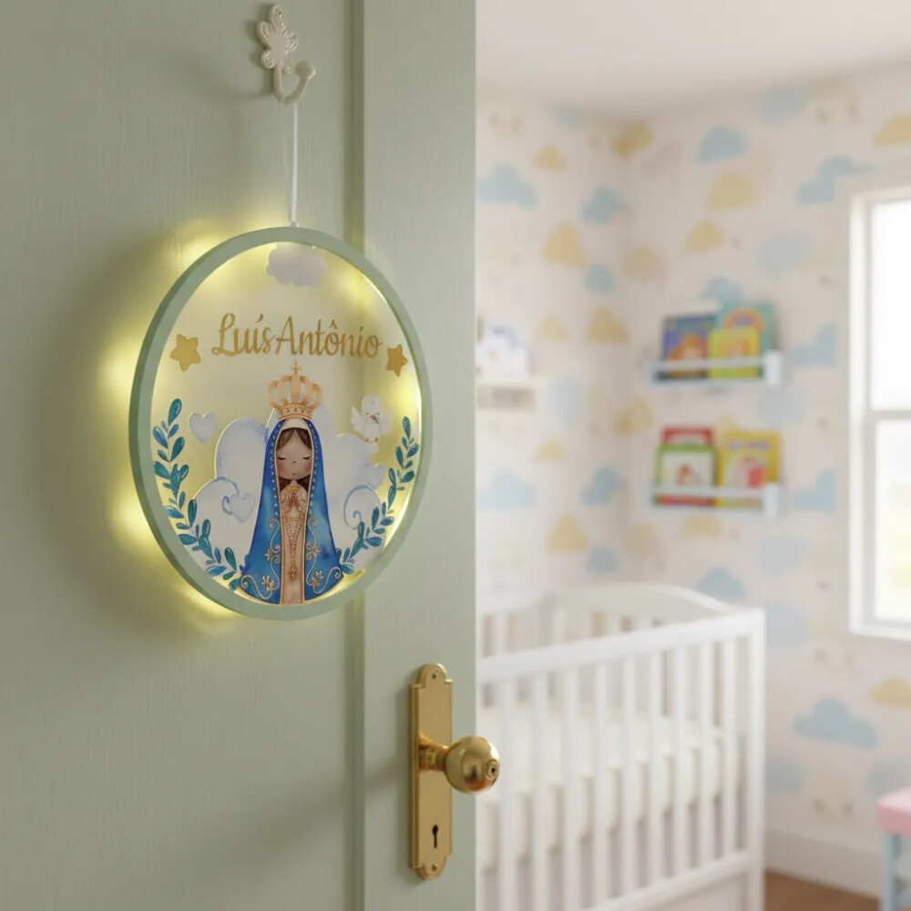 Porta Maternidade Led Nossa Senhora Acrílico